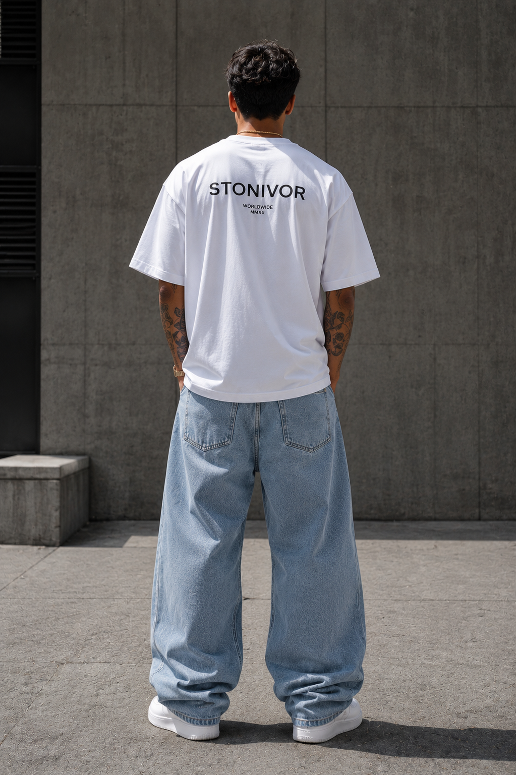 Baggy Wide Leg Jean — Sky Blue