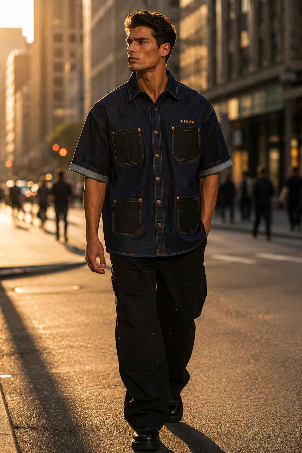 Enigma Denim Shirt — Deep Blue