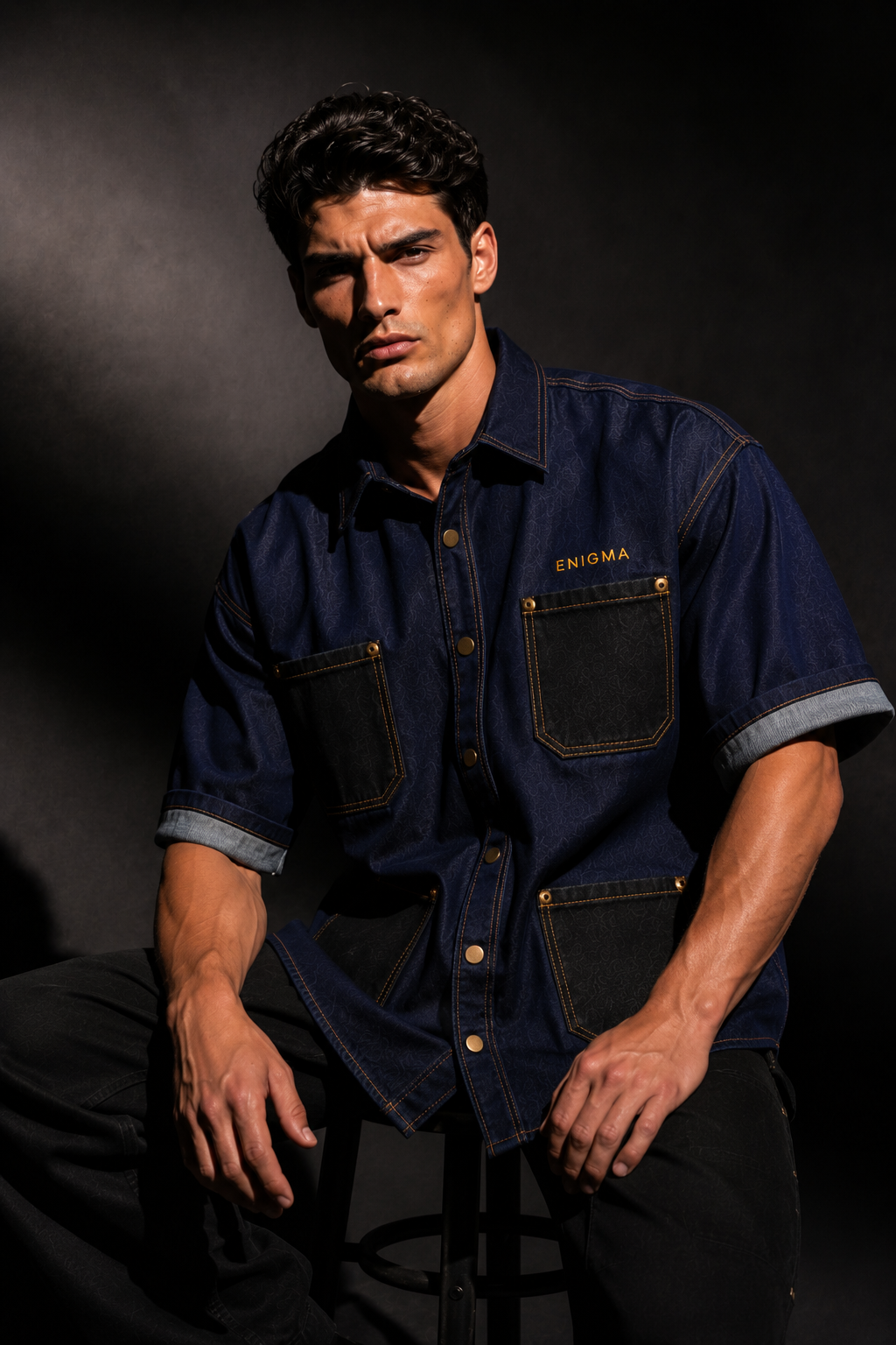 Enigma Denim Shirt — Deep Blue