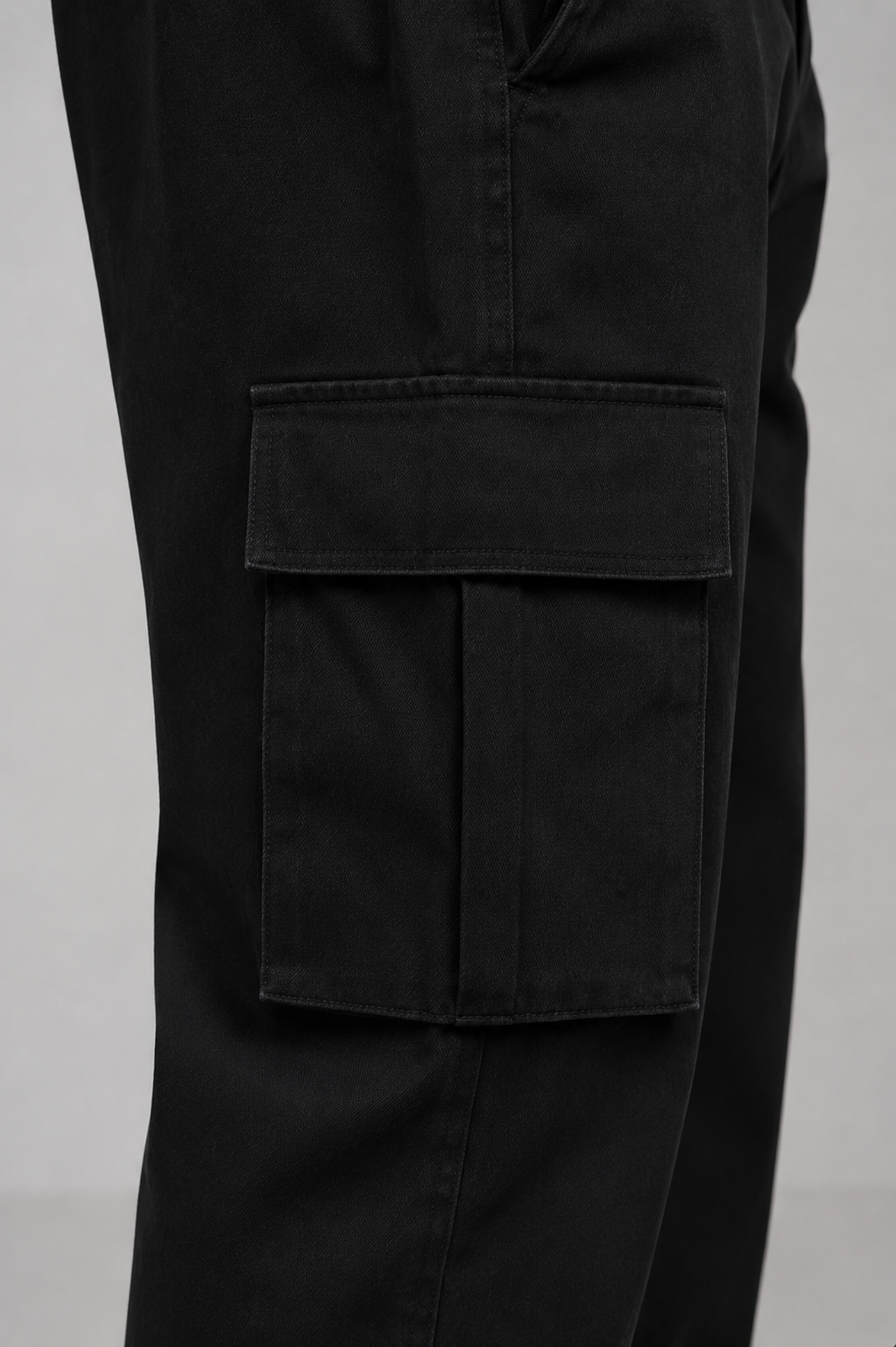 Wide Leg Cargo Pant — Black