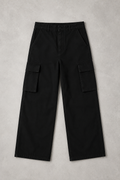 Wide Leg Cargo Pant — Black