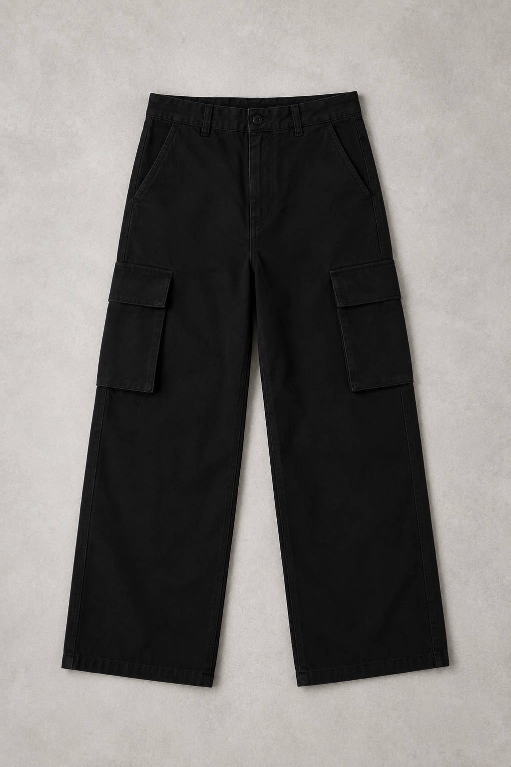 Wide Leg Cargo Pant — Black