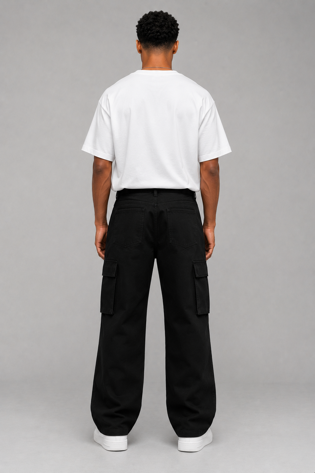 Wide Leg Cargo Pant — Black