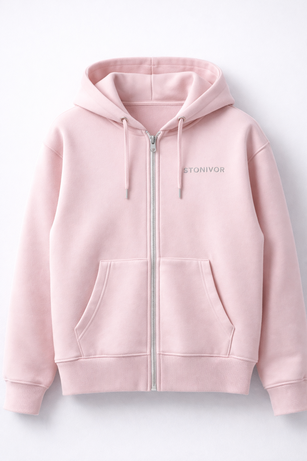 Zip Hoodie - Blush Pink