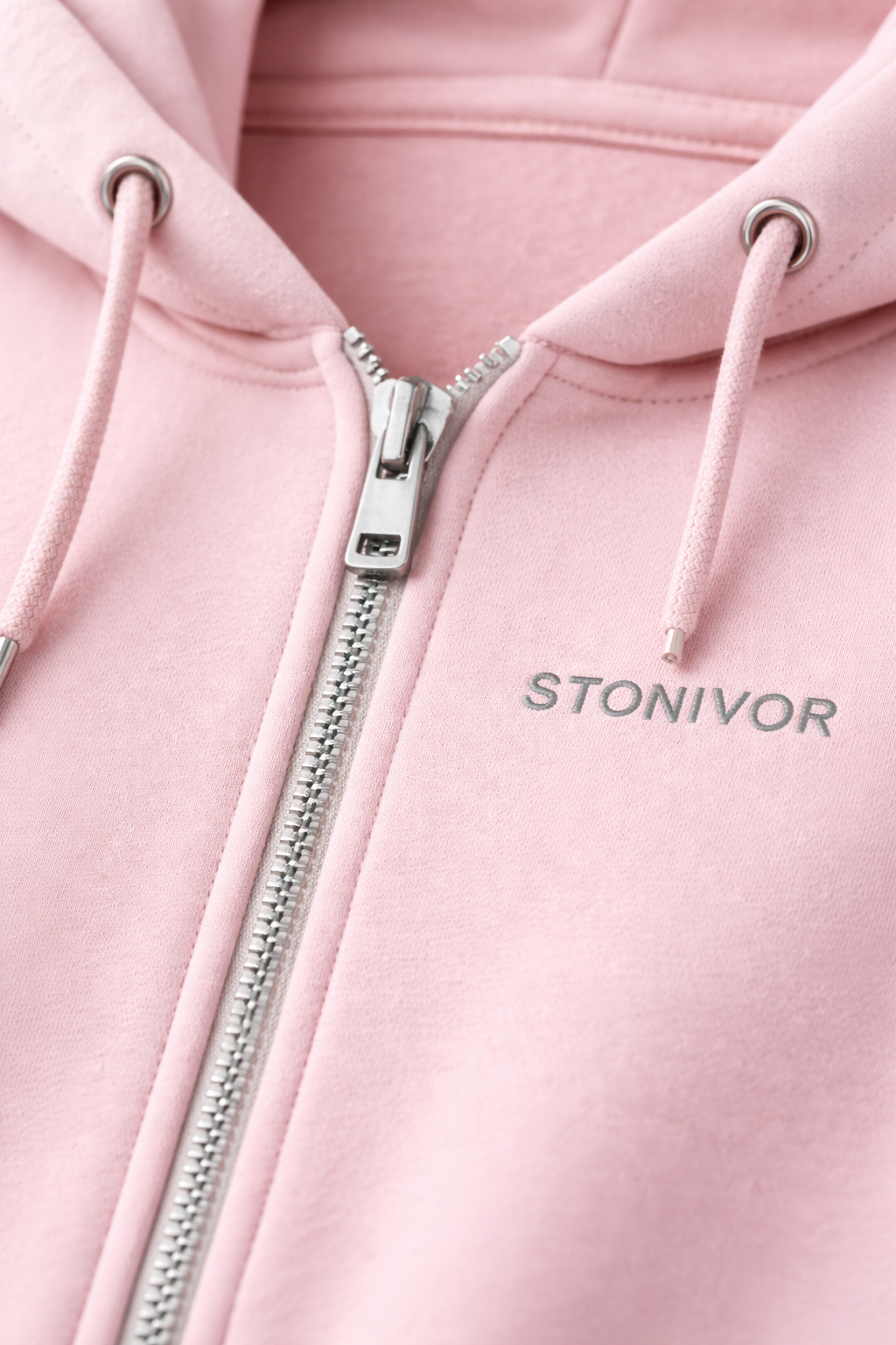 Zip Hoodie - Blush Pink