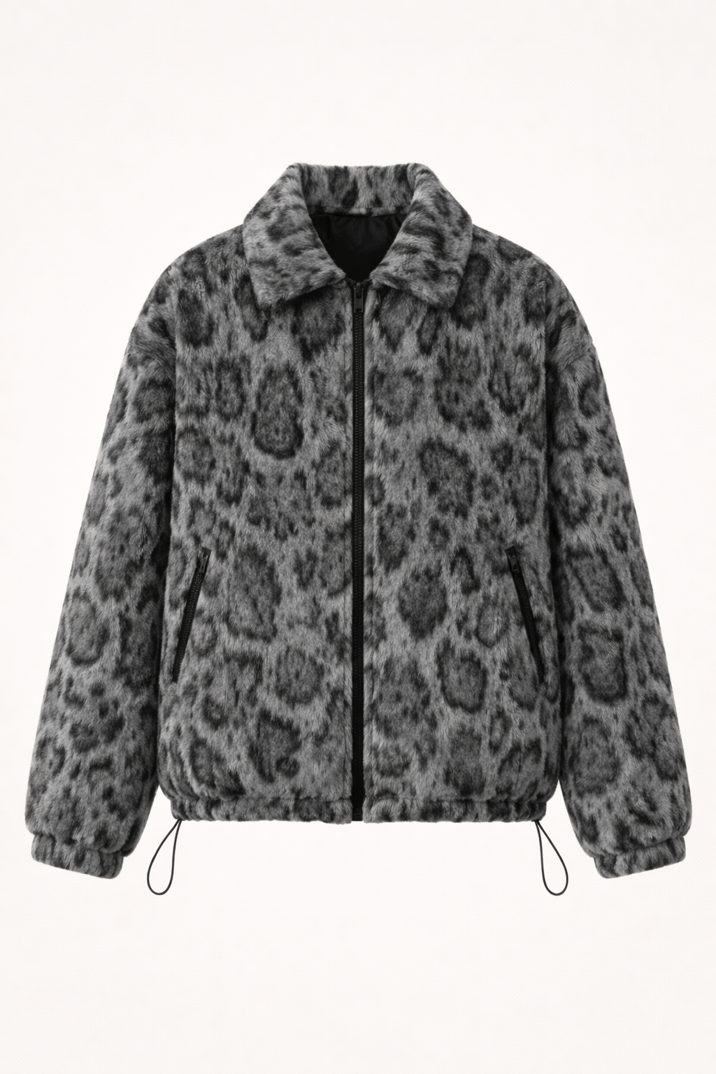 Leopard Fuzzy Zip Jacket