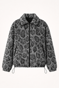 Leopard Fuzzy Zip Jacket