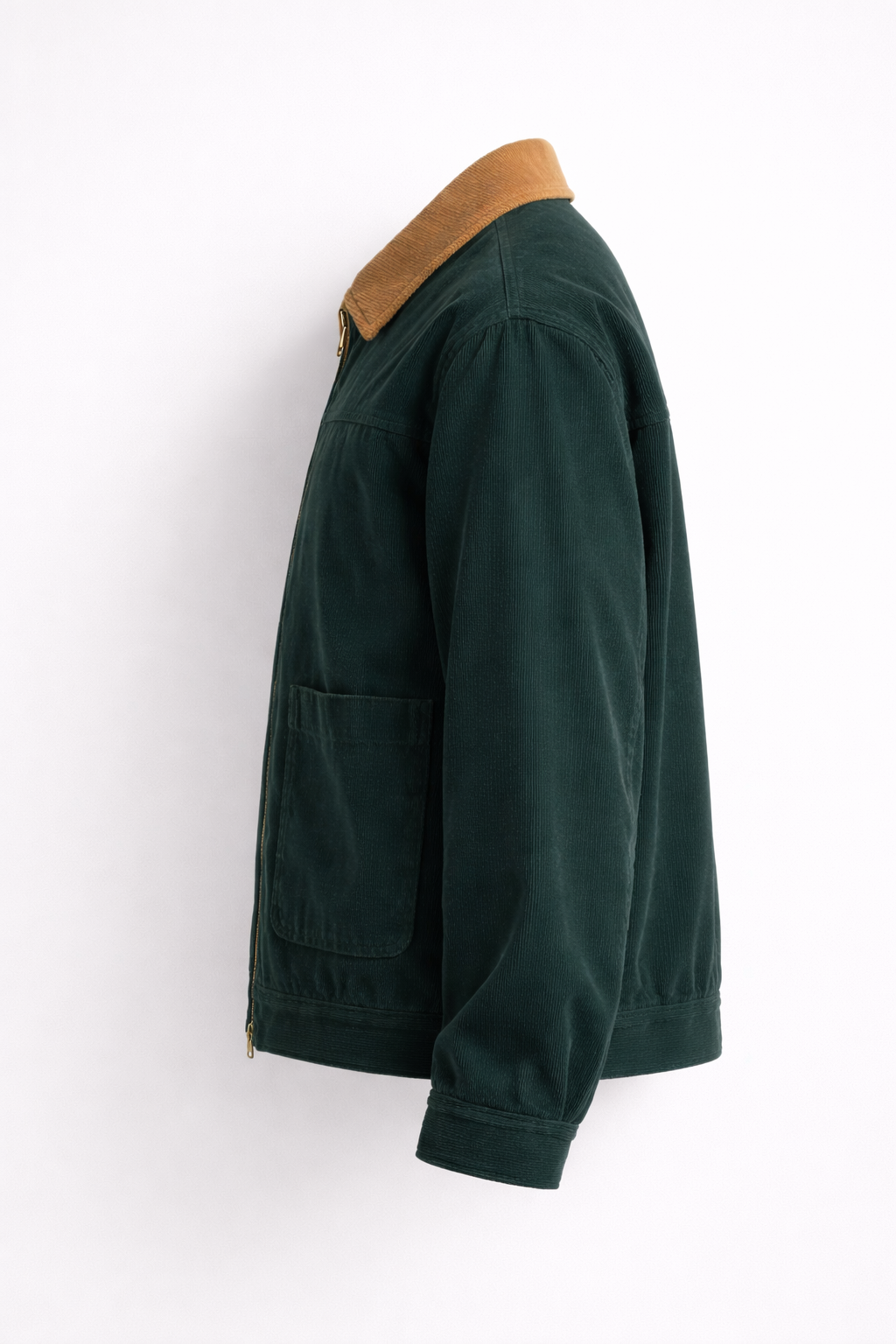 Corduroy Zip Jacket — Forest Green
