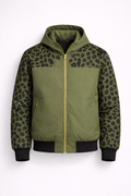 Camo Print Bomber - Olive Green