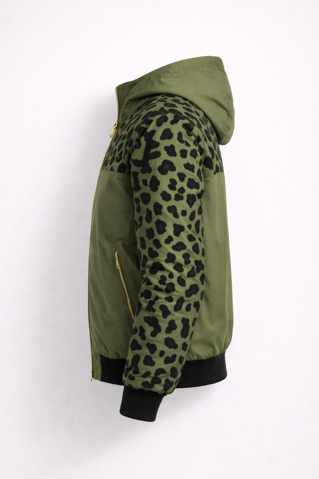 Camo Print Bomber - Olive Green