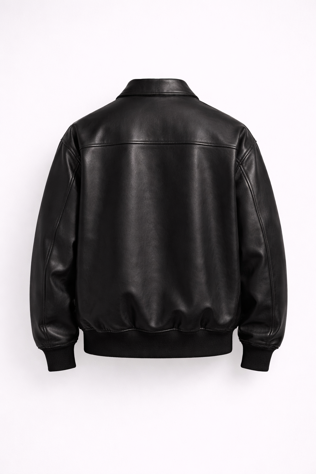 Leather Bomber - Black
