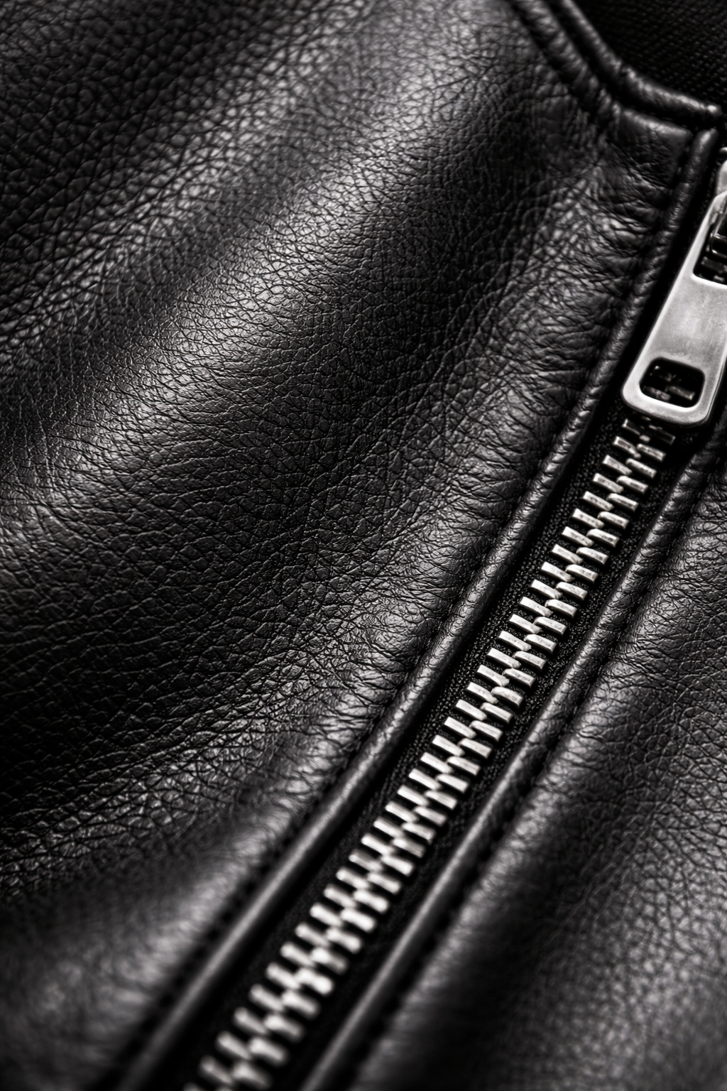 Leather Bomber - Black