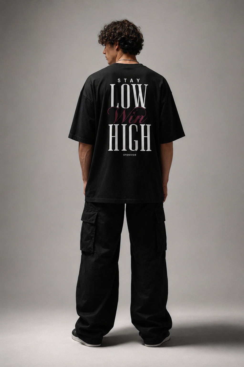 Stay Low Win High Tee ' Black