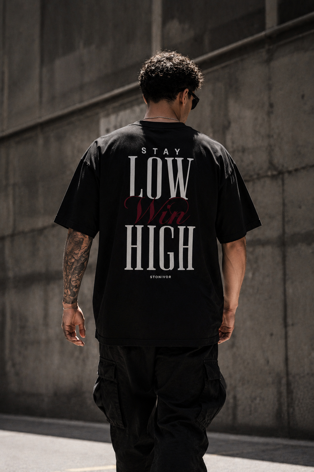 Stay Low Win High Tee ' Black