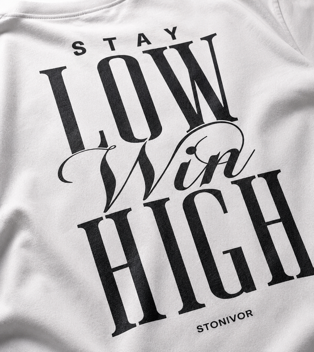 Stay Low Win High Tee ' White