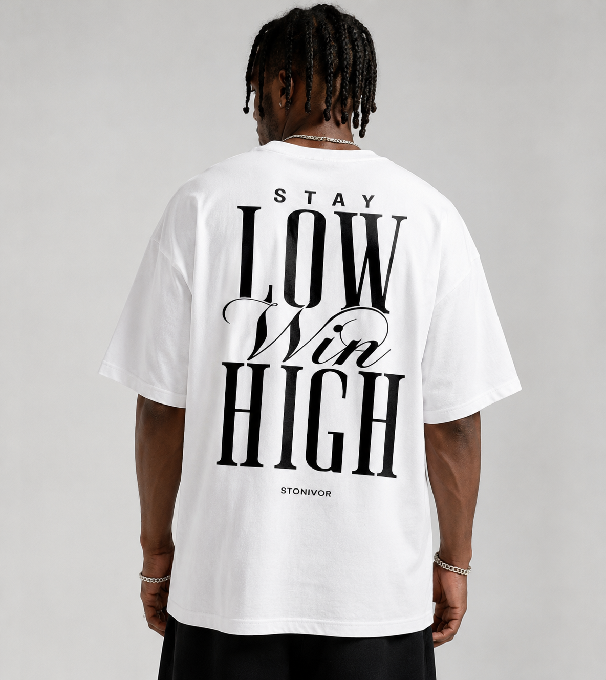 Stay Low Win High Tee ' White