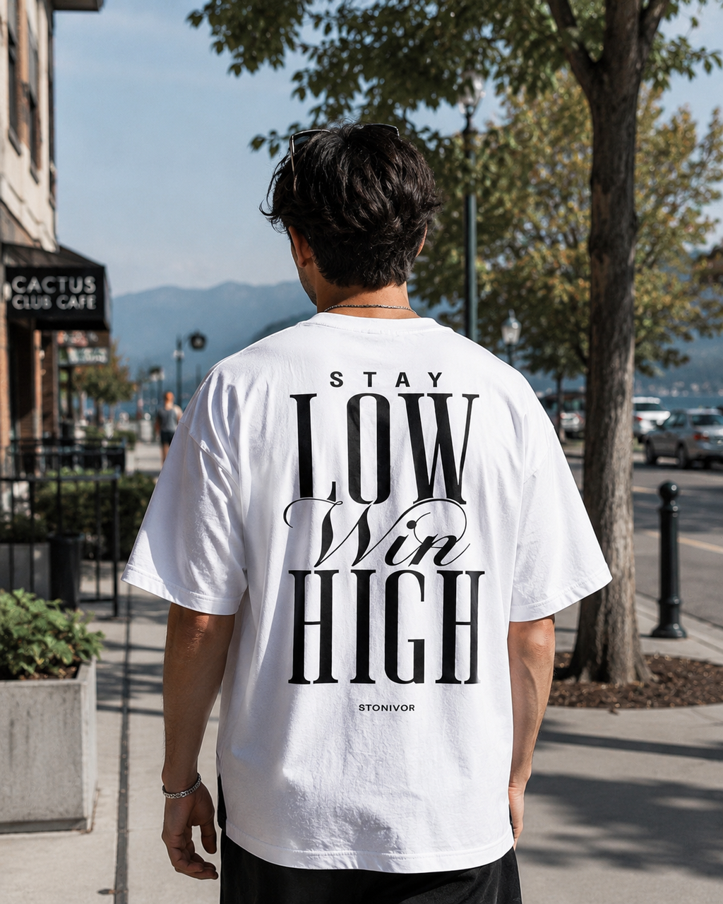 Stay Low Win High Tee ' White