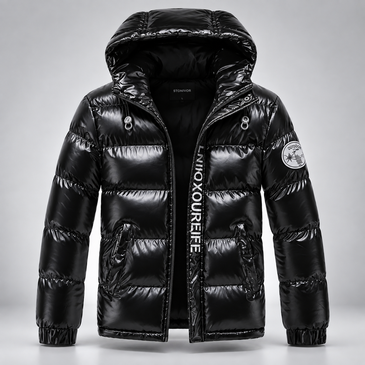 Men's Plus Size Zip Up Puffer Jacket