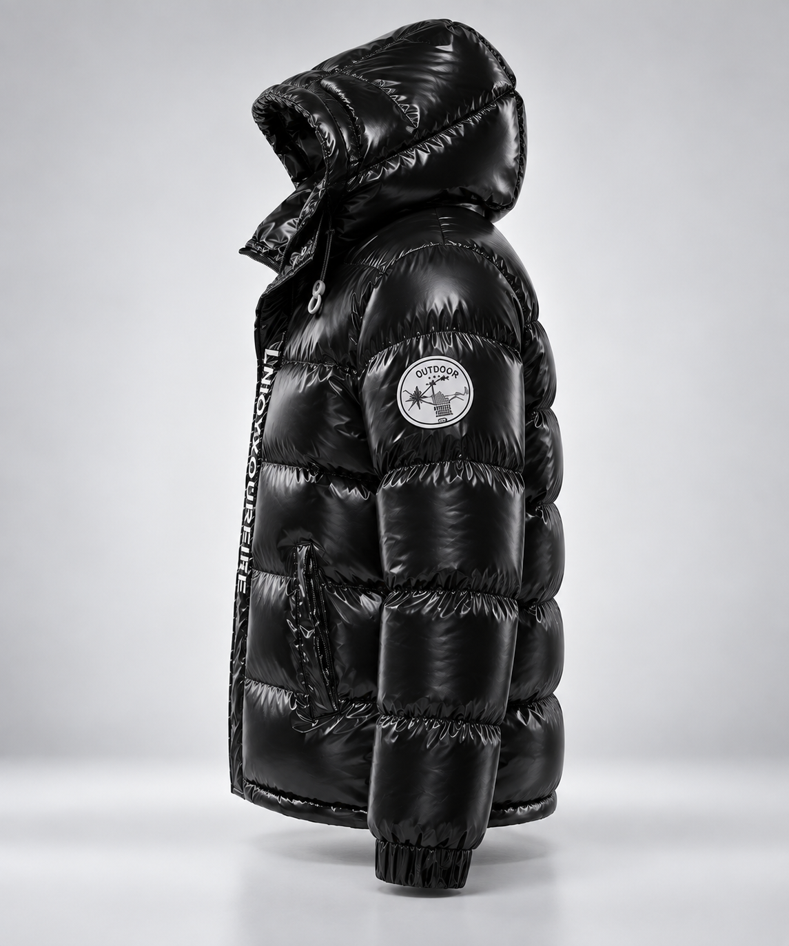 Men's Plus Size Zip Up Puffer Jacket