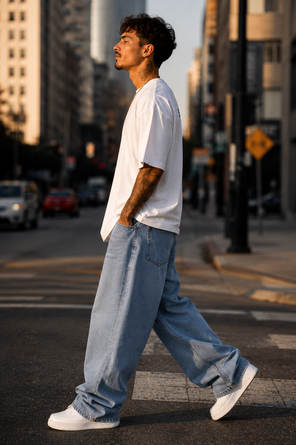 Baggy Wide Leg Jean — Sky Blue